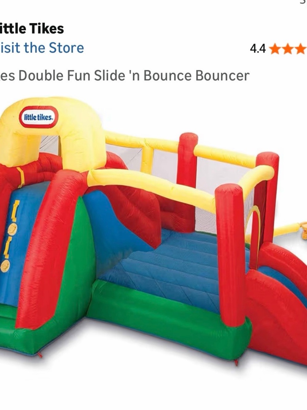 Little Tikes Kids Inflatable Bounce House with Slide - Red/Yellow/Blue/Green